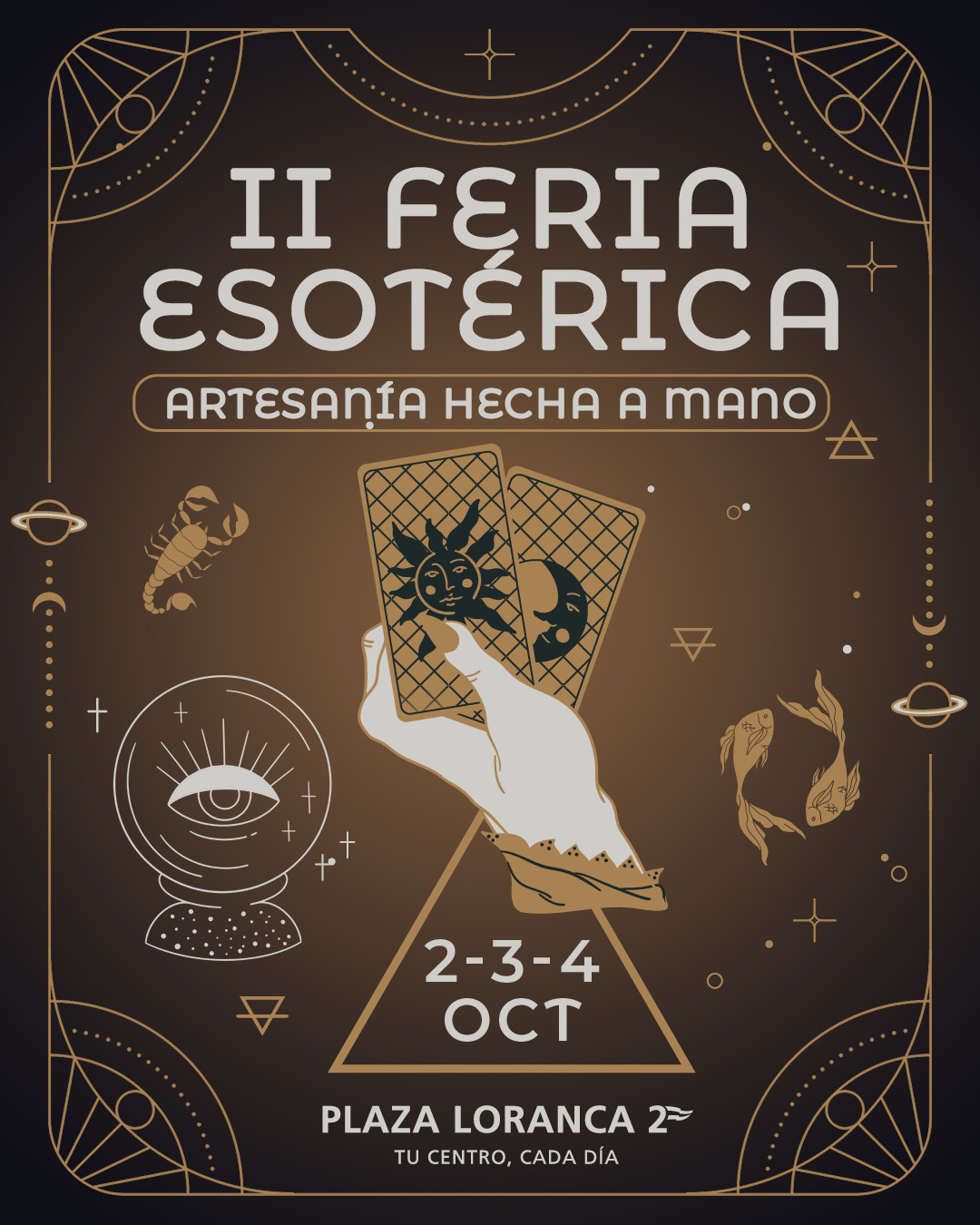 Cartel de la II Feria Esotérica Plaza Loranca: 2, 3 y 4 de octubre