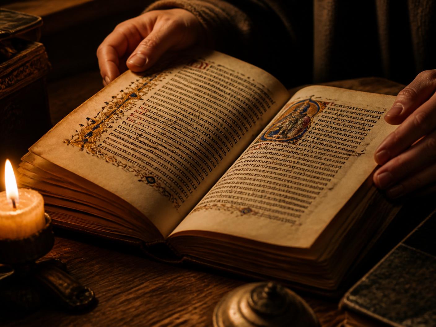 Manuscrito antiguo iluminado